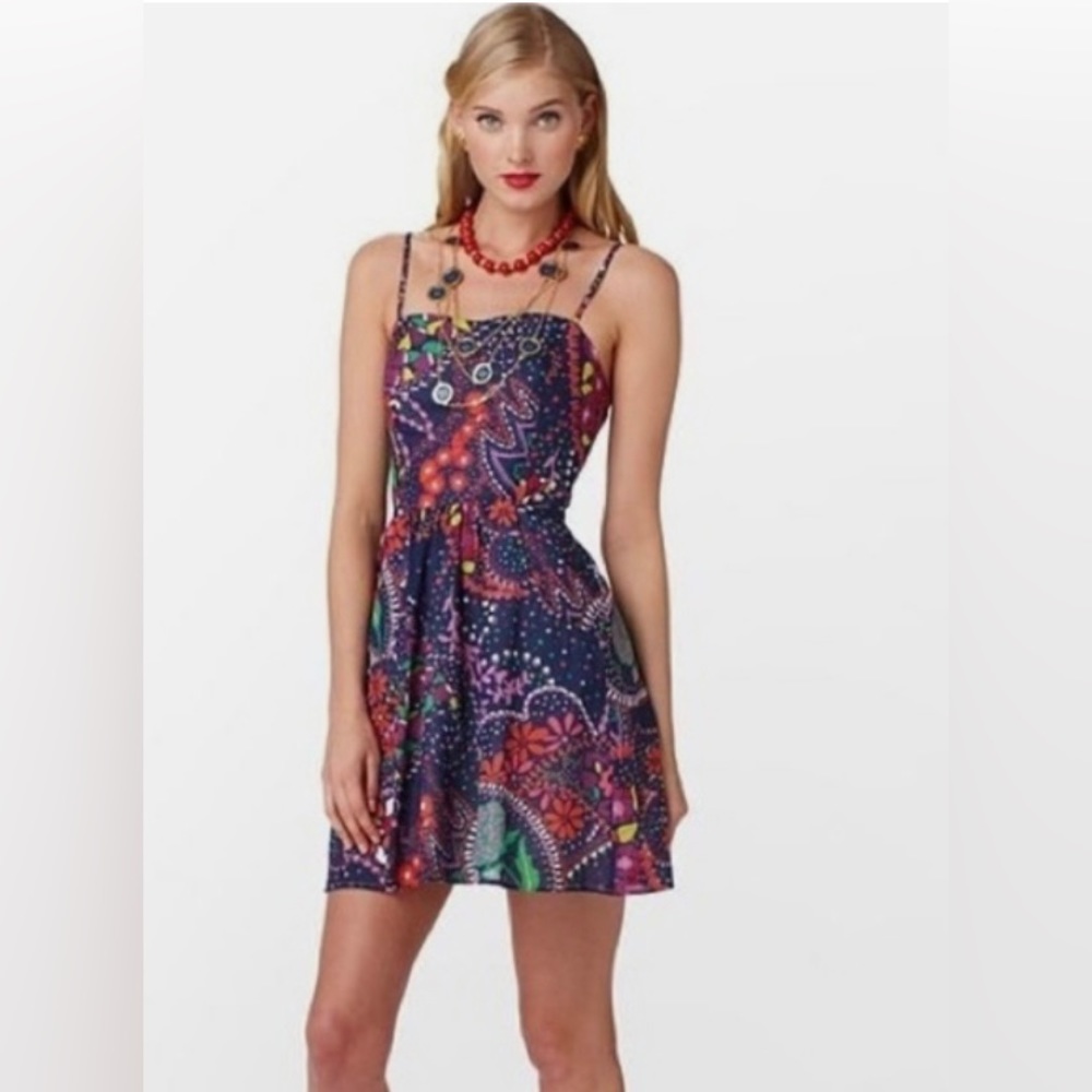 Vtg Lilly Pulitzer Small Anna Lynne Cotton Navy Blue Garden Menagerie Dress